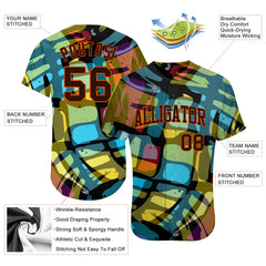Custom 3D Pattern Design Abstract Graffiti Authentic Baseball Jersey