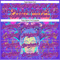 Custom 3D Pattern Design Sitting Buddha Over Colorful Neon Background Psychedelic Mushroom Composition Authentic Baseball Jersey