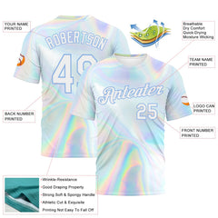 Custom 3D Pattern Design Abstract Trendy Holographic Vaporwave Style Performance T-Shirt