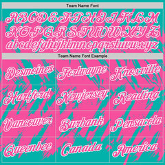 Custom Aqua Pink-White Torn Sharp Brush Stroke Splatter Performance T-Shirt