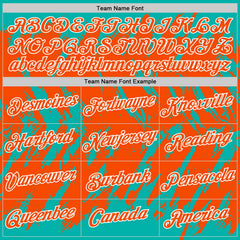 Custom Aqua Orange-White Torn Sharp Brush Stroke Splatter Performance T-Shirt