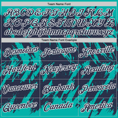 Custom Aqua Navy-White Torn Sharp Brush Stroke Splatter Performance T-Shirt