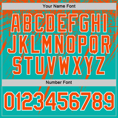 Custom Aqua Orange-White Distressed Scratch Brush Stroke Performance T-Shirt