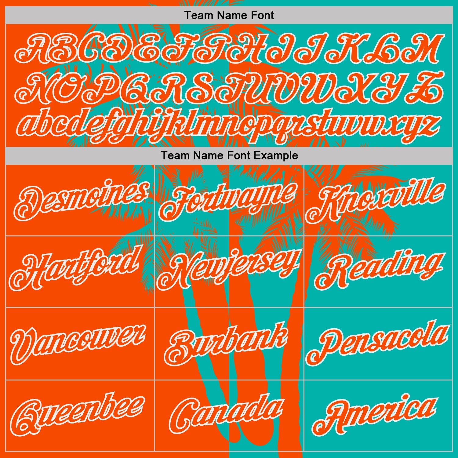 Custom Aqua Orange-White Hawaii Tropical Coastal Palm Trees Performance T-Shirt