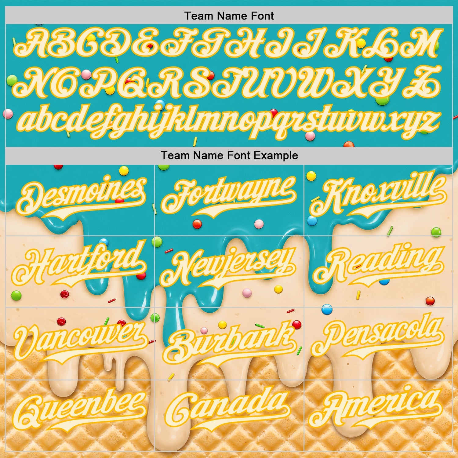 Custom Aqua Cream-Gold Ice Cream Waffle Foodie Dessert Authentic Baseball Jersey
