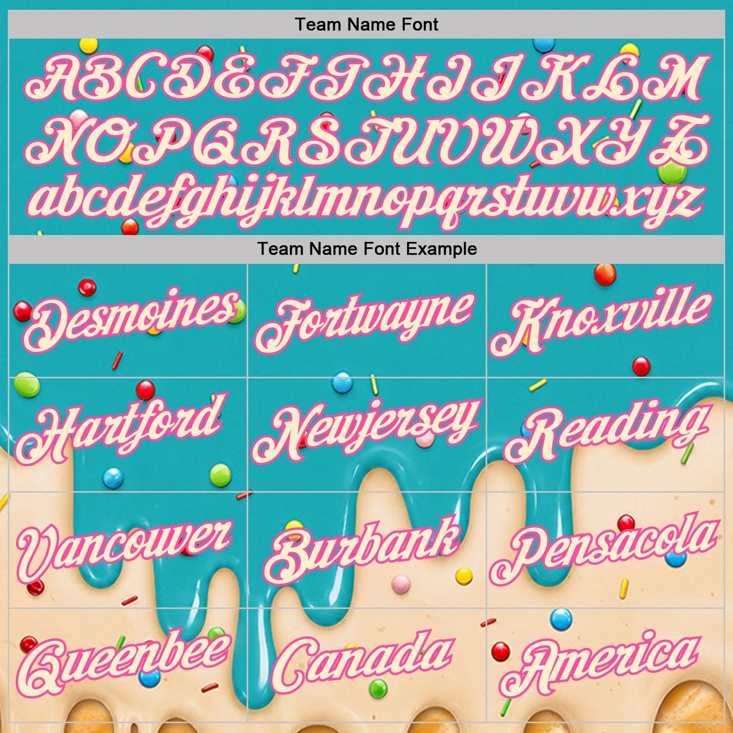 Custom Aqua Cream-Pink Ice Cream Waffle Foodie Dessert Performance T-Shirt