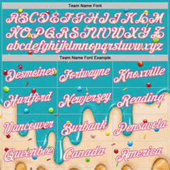Custom Aqua Cream-Pink Ice Cream Waffle Foodie Dessert Performance T-Shirt