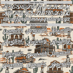 Custom  City Cream White-Black West Cowboy Americana Road Trip Authentic Baseball Jersey