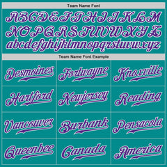 Custom Aqua Purple-White Authentic Baseball Jersey