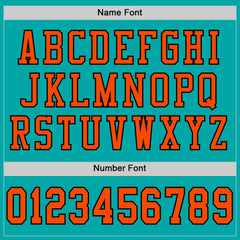 Custom Aqua Orange-Black Mesh Authentic Football Jersey