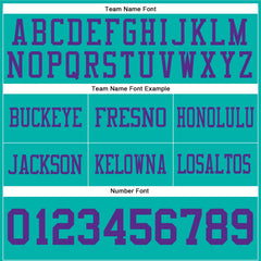 Custom Aqua Purple Authentic Football Jersey