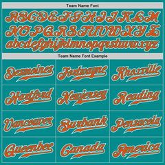 Custom Aqua Orange-White Authentic Gradient Fashion Baseball Jersey
