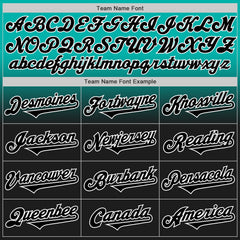 Custom Aqua Black-White Authentic Fade Fashion Baseball Jersey