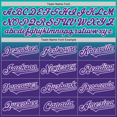 Custom Aqua Purple-White Authentic Fade Fashion Baseball Jersey