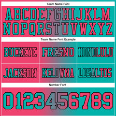 Custom Aqua Neon Pink-Black Authentic Gradient Fashion Football Jersey