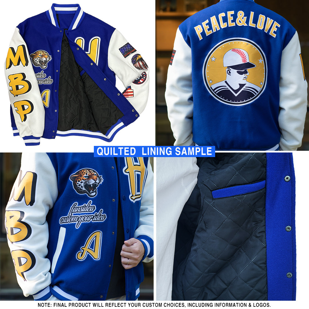 Custom Aqua Black-White Gradient Line Bomber Full-Snap Varsity Letterman Hoodie Jacket