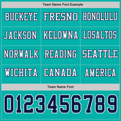 Custom Aqua Navy-White Long Sleeve Authentic Football Jersey