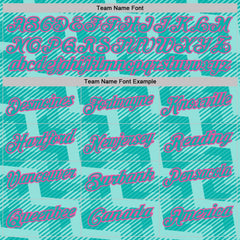 Custom Aqua Ice Blue-Pink Geometric Block Diagonal Line Hatching Performance Polo Shirt