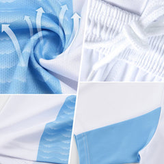 Custom Aqua Pink-White Abstract Network Crackle Sublimation Soccer Uniform Jersey
