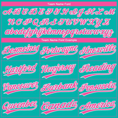 Custom Aqua Pink-White Gradient Style Twinkle Star Two-Button Unisex Softball Jersey