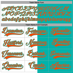 Custom Aqua Orange-White Split Fashion Hockey Lace Neck Jersey