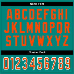 Custom Aqua Orange-White Split Fashion Football Jersey